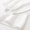 2023 Spring Women Peter Pan Collar Transparent White Shirt Lantern Sleeve Blouse Summer Solid Sweet Cute Girls Tops T0D011F