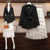 2022 Spring Plus Size 2 Piece Set Women Suit Blazer and Skirt Korean Long Sleeve Black White Matching Outfits Female Skirt Suits