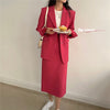2022 Spring Suits Mid-Calf Single Breasted  Blazer and Skirt  Women Suits Office Set Skirt Office Lady Skirt Suits