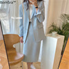 2023 Spring Suits Mid-Calf Single Breasted  Blazer and Skirt  Women Suits Office Set Skirt Office Lady Skirt Suits