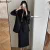 2023 Spring Suits Mid-Calf Single Breasted  Blazer and Skirt  Women Suits Office Set Skirt Office Lady Skirt Suits
