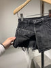 2022 Spring Summer Classic Trendy Brand Luxry Design Versatile Relaxed Pebble Washed Pure Cotton Denim Shorts A2
