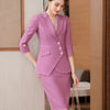 2023 Spring/Summer Female Elegant Women's Skirt Suit White Pink Blazer Bussiness Jacket Office Lady 2 Pieces Set Plus Size S-5XL
