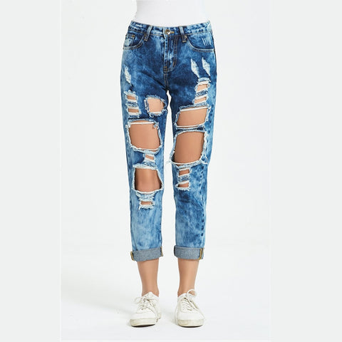2022 Spring Summer Ripped Boyfriend Jeans For Women Vintage Jeans Cotton Denim 4colors Plus Size Jeans Pantalones Mujer Vaquero
