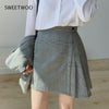 2023 Spring Summer Two piece set Casual Single Breasted Blazer + A-line Skirt Office Lady Plaid Suit 2 Piece Set