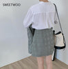 2023 Spring Summer Two piece set Casual Single Breasted Blazer + A-line Skirt Office Lady Plaid Suit 2 Piece Set