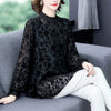2023 Spring Summer Women Lace Blouses Shirts Female Casual Long Transparent Sleeve Stand Collar Tops Plus 5XL Feminine Blusas