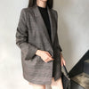 2023 Spring Winter Korean Style Loose Retro Women's Blazers Plaid Double Breasted Pockets Formal Jackets Checkered Outerwear Top