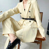 2022 Spring Women Blazer Suits Double Breasted Blazer+Pant Two Pieces Female OL Style Sets