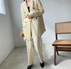 2022 Spring Women Blazer Suits Double Breasted Blazer+Pant Two Pieces Female OL Style Sets