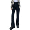 2022 Spring Women Jeans Black Flare Pants Front Side Slit Leg High Waisted Bell Bottom Jeans Full Length Denim Clothes