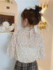 2023 Spring Women Transparent Turtleneck Tee Shirts Blouses Girls Full Flare Sleeve Sexy Lace Tops Shirts For Female