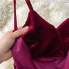 2022 Spring Women Velvet Suspender Bra Dress Slim Show Atmosphere Celebrity Temperament Split Virtual Party Clothing