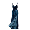 2022 Spring Women Velvet Suspender Bra Dress Slim Show Atmosphere Celebrity Temperament Split Virtual Party Clothing