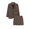 2022 Spring and Autumn Small Suit Jacket Women's Casual Plaid Small Suit Two-piece Retro Plaid Small Fragrant Skirt Trend