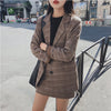 2022 Spring and Autumn Small Suit Jacket Women's Casual Plaid Small Suit Two-piece Retro Plaid Small Fragrant Skirt Trend