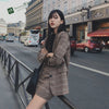 2022 Spring and Autumn Small Suit Jacket Women's Casual Plaid Small Suit Two-piece Retro Plaid Small Fragrant Skirt Trend