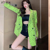 2022 Spring summer Leopard Blazer Women Print Long Sleeve Vintage Suit Coat Biker Jacket Outwear Tops Womens Casual Blazer Mujer