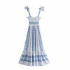 2022  Straps Print Summer Dress Women Backless Pleated Party  Wom Vintage Ruffle Midi Dresses Dress Woman Straps Top Mujer top t