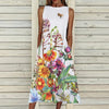 2022 Stylish Summer Sundress Women's Print Maxi Dress Casual Short Sleeve Vestidos Female O Neck Robe Femme Plus Size