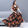 2022 Summer Beach Vacation Floral Chiffon Maxi Dress Vintage Print V-neck Sweet Midi Dress Elegant Women Bodycon Party Vestidos