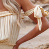 2023 Summer Dress Ladies High Waist Ruffled Off Shoulder Wrap Chest Pure Colour Strapless Short Mini Skirt