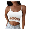 2022 Summer Fashion Black Crop Top Women Hollow Out Sleeveless Top Womens Clothing Tank Tops Top Sexy Bustier Tops Plus Size