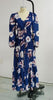 2022 Summer Floral Print sexy V-Neck Chiffon Maxi Dress Casual Loose Long Sleeve Lantern Sleeve Beach Wear Style Dress