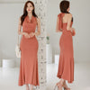 2022 Summer Women Elegant Long Maxi Dress Sexy Backless Party Dress Mermaid Sundress Vestido De Mujer