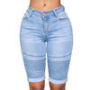 2022 Summer Women's short jeans casual stretch denim shorts knee length Biker jeans S-2XL Drop shipping