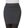 2023 Summer Pencil Skirts Pinstripe Elastic Women Ladies Slim Bodycon Folding Design Short Patterns Skirt