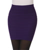 2023 Summer Pencil Skirts Pinstripe Elastic Women Ladies Slim Bodycon Folding Design Short Patterns Skirt