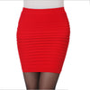 2023 Summer Pencil Skirts Pinstripe Elastic Women Ladies Slim Bodycon Folding Design Short Patterns Skirt