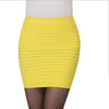 2023 Summer Pencil Skirts Pinstripe Elastic Women Ladies Slim Bodycon Folding Design Short Patterns Skirt