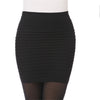 2023 Summer Pencil Skirts Pinstripe Elastic Women Ladies Slim Bodycon Folding Design Short Patterns Skirt