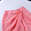 2023 Summer Pleated Bodysuit Set Women Two Piece Halter Wrap Cropped Split Camis Skirt Suits Sets Woman Pink Orange Black