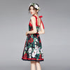 2023 Summer Sweet Floral Printed Beach Boho Dresses Women Bow Tie Spaghetti Strap Backless Sleeveless Party Short Dress