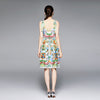 2023 Summer Sweet Floral Printed Beach Boho Dresses Women Bow Tie Spaghetti Strap Backless Sleeveless Party Short Dress