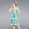 2023 Summer Sweet Floral Printed Beach Boho Dresses Women Bow Tie Spaghetti Strap Backless Sleeveless Party Short Dress