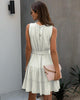 2022 Summer Sweet Pleated Dress A-Line Women Sashes Dress Sleeveless Pure Color Mini Sundress Female Beach Dress Vestido Verano