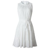 2022 Summer Sweet Pleated Dress A-Line Women Sashes Dress Sleeveless Pure Color Mini Sundress Female Beach Dress Vestido Verano