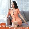 2022 Summer Two Piece Set Women Suits Short Sleeve Blazer And Mini Skirt Elegant High Chic Lady 2 Piece Set Women blazer