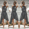 2022 Summer Vintage Women Polka dot Dresses Summer Ruffles Halter Irregular Lace Up Dress Sleeveless Dresses For Female Vestidos