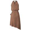 2022 Summer Vintage Women Polka dot Dresses Summer Ruffles Halter Irregular Lace Up Dress Sleeveless Dresses For Female Vestidos