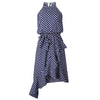 2022 Summer Vintage Women Polka dot Dresses Summer Ruffles Halter Irregular Lace Up Dress Sleeveless Dresses For Female Vestidos