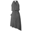 2022 Summer Vintage Women Polka dot Dresses Summer Ruffles Halter Irregular Lace Up Dress Sleeveless Dresses For Female Vestidos