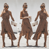2022 Summer Vintage Women Polka dot Dresses Summer Ruffles Halter Irregular Lace Up Dress Sleeveless Dresses For Female Vestidos