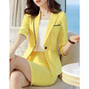 2023 Summer Women Professional Skirt Suits Slim OL Style Suit Two Piece Lady Office Suits Half Sleeve Blazers and Skirts