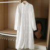 2022 Summer Women White Sexy Hollow Shirt Midi Dress Chic Embroidery Long Sleeve Solid Beach Dresses Ladies vestidos de mujer