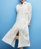 2022 Summer Women White Sexy Hollow Shirt Midi Dress Chic Embroidery Long Sleeve Solid Beach Dresses Ladies vestidos de mujer
